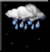 Moderate rain, A few clouds